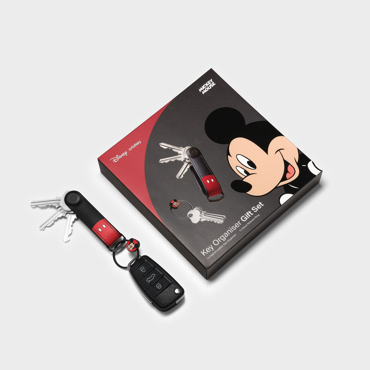 Orbitkey Disney | Orbitkey Mickey Mouse Hybrid Leather Key Organizer + Ring v2 Kit