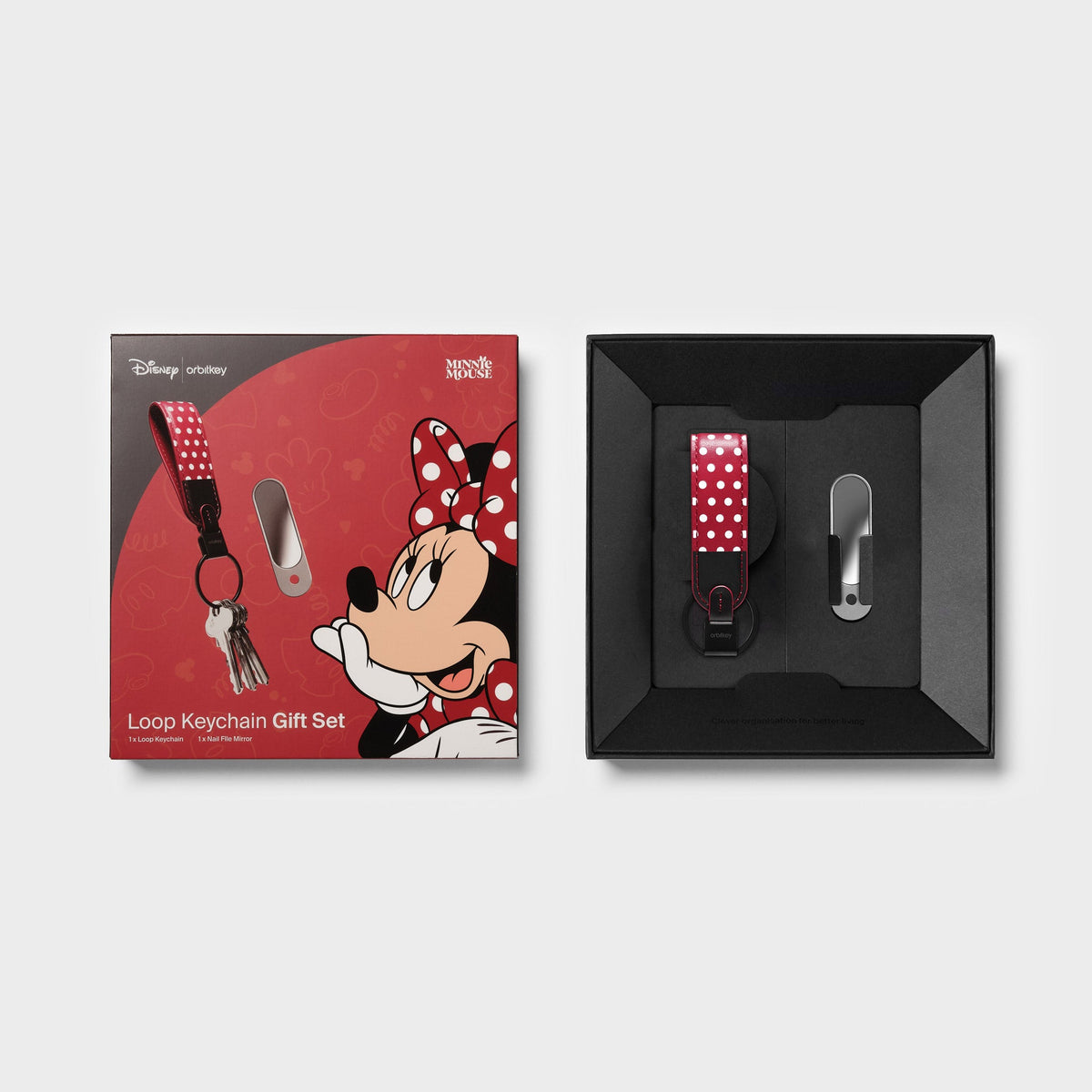 Orbitkey Disney | Orbitkey Minnie Mouse Loop Keychain + Nail File & Mirror Kit