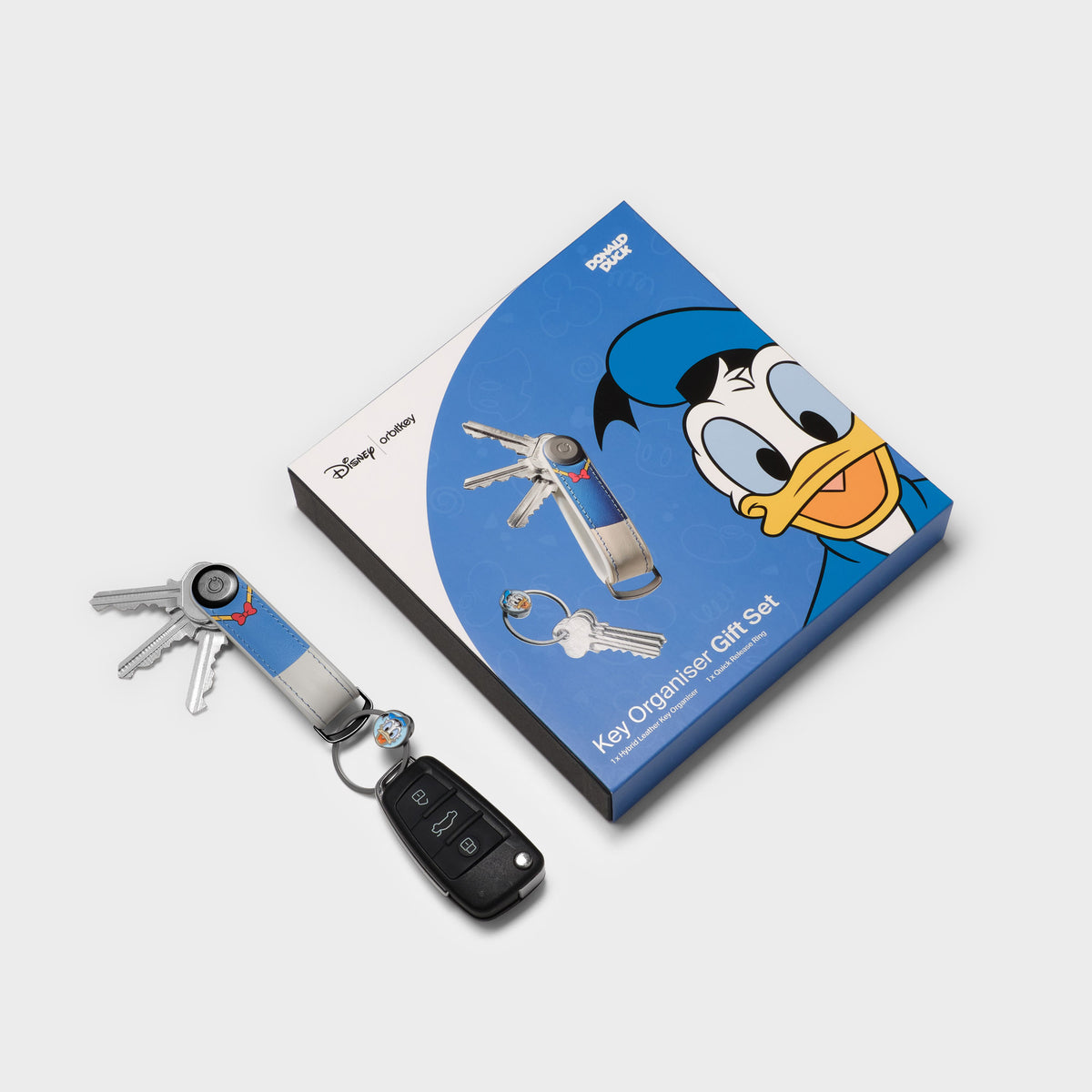 Orbitkey Disney | Orbitkey Donald Duck Hybrid Leather Key Organizer + Ring v2 Kit