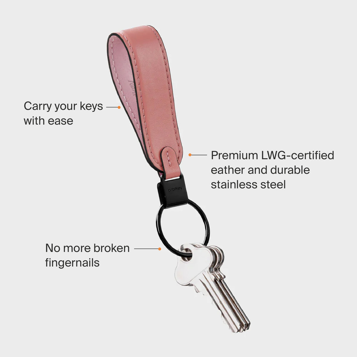 Orbitkey Loop Keychain - Orange
